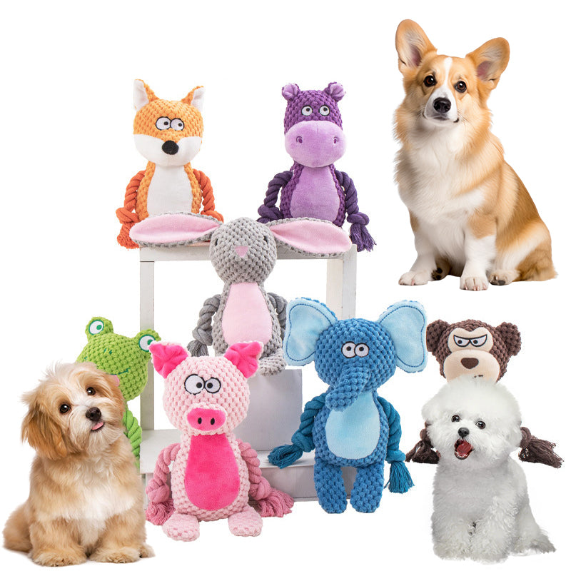PAWABY squeaky rope dog toy for puppies and adult dogs