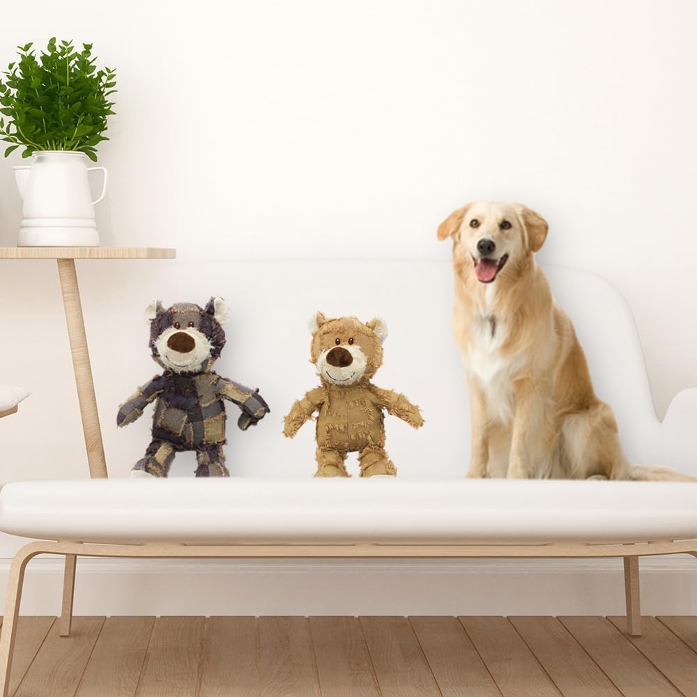 Close-up of the PAWABY Tough Bear Squeaky Dog Toy.
