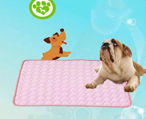 Pink washable cooling mat for dogs and cats