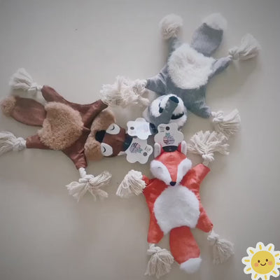 PAWABY plush squeaky animal dog toy for interactive play