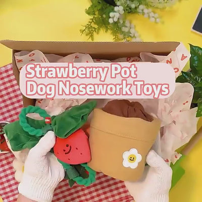 PAWABY Strawberry Garden Snuffle Toy designed for interactive enrichment.