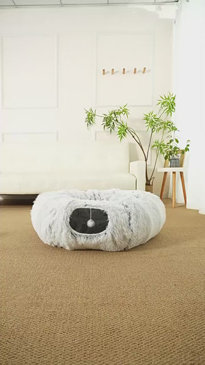 PAWABY 2-in-1 cat tunnel bed for indoor cats