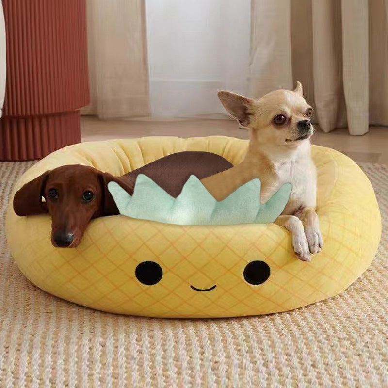 Padded raised edge around the shark dog bed