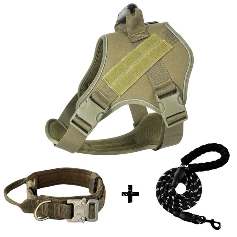 Tactical dog harness with matching collar