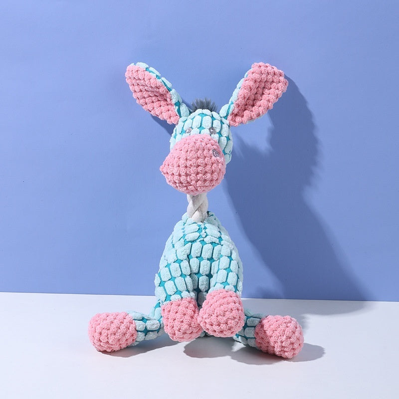 Soft squeaky dog toy for carrying and play