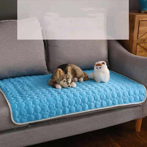 Washable pet cooling mat prepared for a gentle wash